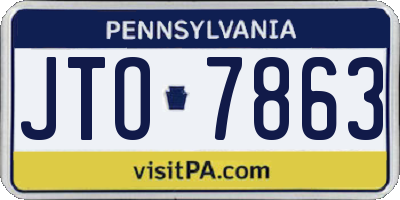 PA license plate JTO7863