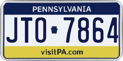 PA license plate JTO7864