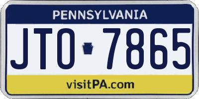 PA license plate JTO7865