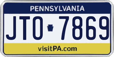 PA license plate JTO7869