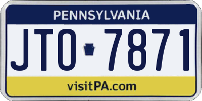 PA license plate JTO7871