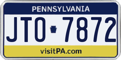 PA license plate JTO7872