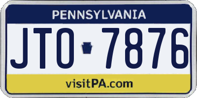 PA license plate JTO7876