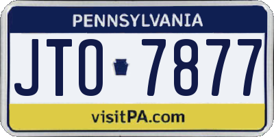 PA license plate JTO7877