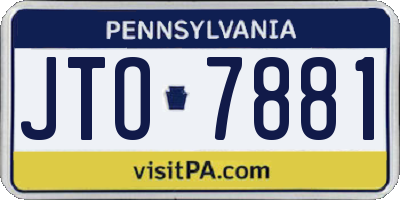 PA license plate JTO7881