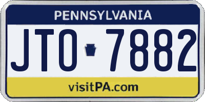PA license plate JTO7882