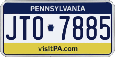 PA license plate JTO7885