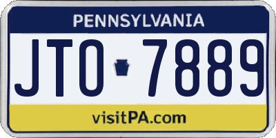 PA license plate JTO7889
