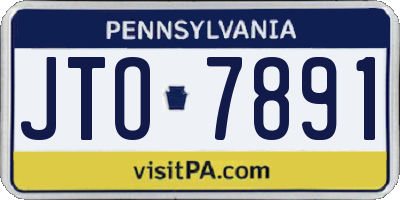 PA license plate JTO7891