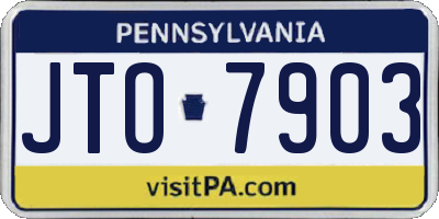 PA license plate JTO7903