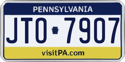 PA license plate JTO7907