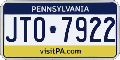 PA license plate JTO7922