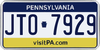 PA license plate JTO7929