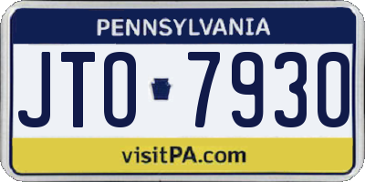 PA license plate JTO7930