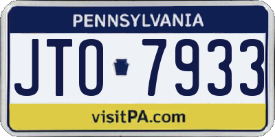 PA license plate JTO7933