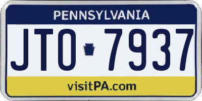 PA license plate JTO7937