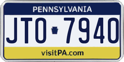 PA license plate JTO7940