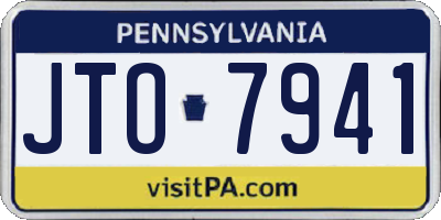 PA license plate JTO7941
