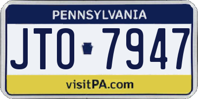 PA license plate JTO7947