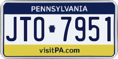 PA license plate JTO7951