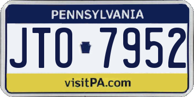 PA license plate JTO7952