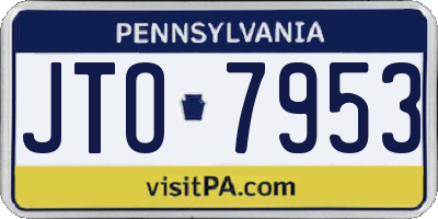 PA license plate JTO7953