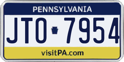 PA license plate JTO7954