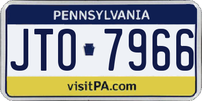 PA license plate JTO7966