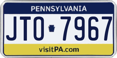 PA license plate JTO7967