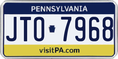 PA license plate JTO7968