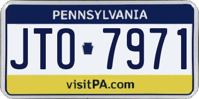 PA license plate JTO7971