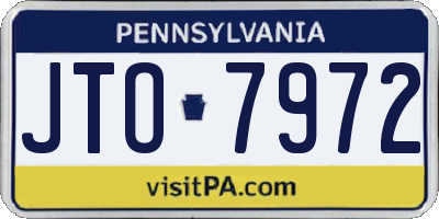PA license plate JTO7972