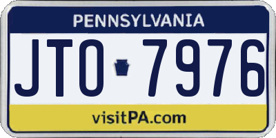 PA license plate JTO7976