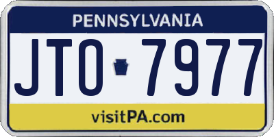 PA license plate JTO7977