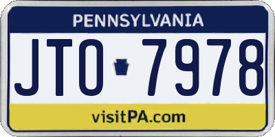PA license plate JTO7978