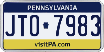 PA license plate JTO7983