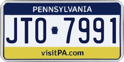 PA license plate JTO7991