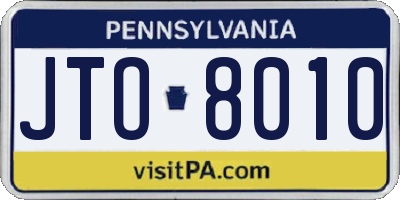 PA license plate JTO8010