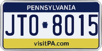 PA license plate JTO8015