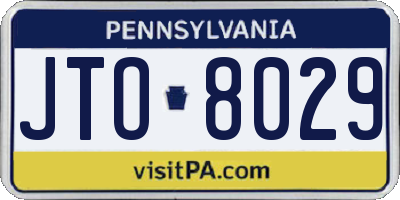 PA license plate JTO8029