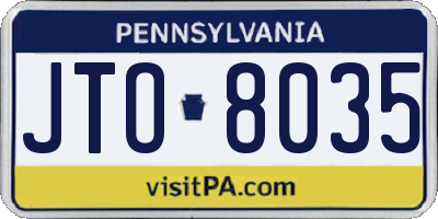 PA license plate JTO8035