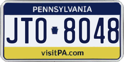 PA license plate JTO8048