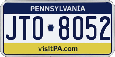 PA license plate JTO8052