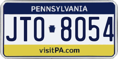 PA license plate JTO8054