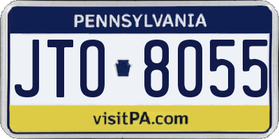 PA license plate JTO8055