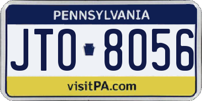 PA license plate JTO8056