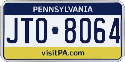 PA license plate JTO8064