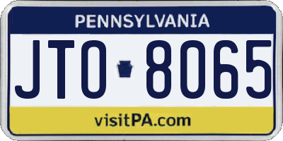 PA license plate JTO8065