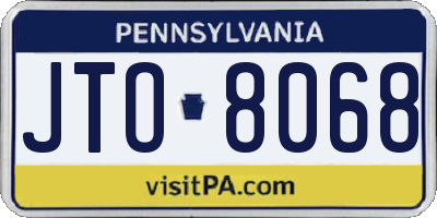 PA license plate JTO8068