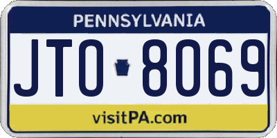 PA license plate JTO8069